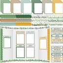 90 Pcs Science Fair Board Supplies 60 Trim Scalloped Bulletin Borders 24 Presentation Board Subtitles 6 Science Fair Titles for Classroom Display Boards (Plant)