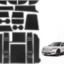 AOSKonology BestEvMod Compatible with Mach E Accessories 2021-2024 PVC Interior Anti Dust Cup Holder Inserts Center Console Liner Mats 18-pcs Set (V3 White)