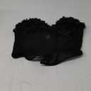 MakeMeChic Women's 3D Flower Sheer Strapless Tube Crop Tops Sleeveless Going Out Bustier Corset Tank L