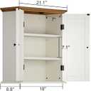 ChooChoo Bathroom Wall Cabinet, Over The Toilet Space Saver Storage Cabinet, Medicine Cabinet with 2 Door and Adjustable Shelves, Cupboard, Antique White & Brown