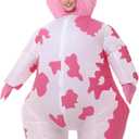 Inflatable Cow Costume Blow up Costume for Cosplay Party Festival Halloween Parade Carnival Suit Jumpsuit (Small (110cm-135cm), Pink)