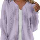 Zip Up Sweatshirts for Women Casual Outfits Cardigan Outerwear Trendy Winter Jackets Coat (X-Large, 36light-purple)