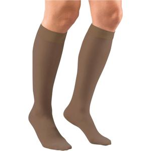 Truform Sheer Compression Stockings, 15-20 mmHg, Women's Knee High Length, 20 Denier, Espresso, Large