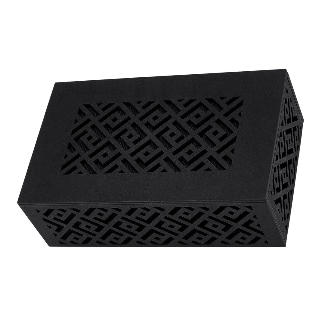 Doorbell Chime Cover Box Only, 8.5x4.9x2.7In Wooden Door Bell Chime Box With Screw for Installation, Wall-Mounted Design for Indoor/Outdoor Use, Universal Fit Doorbell Cover for Home Upgrade(Black)