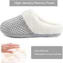 ULTRAIDEAS Women's Warm Winter House Shoes Slippers Memory Foam with Comfy Fleece, Fuzzy Slip-on Indoor Outdoor (8.5, Cloud Grey)
