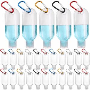 100PCS Value Empty Hand Sanitizer Bottles with Keychains, 2OZ Travel Bottle with Clips, Portable Travel Size Bottle Containers for Hand Sanitizer Holder with Lid - Leak Proof, Refillable,Empty