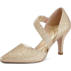 mysoft Women's Pointed Toe Low Stiletto Heel Dress Pumps Shoes Wide Sizes  8,5
