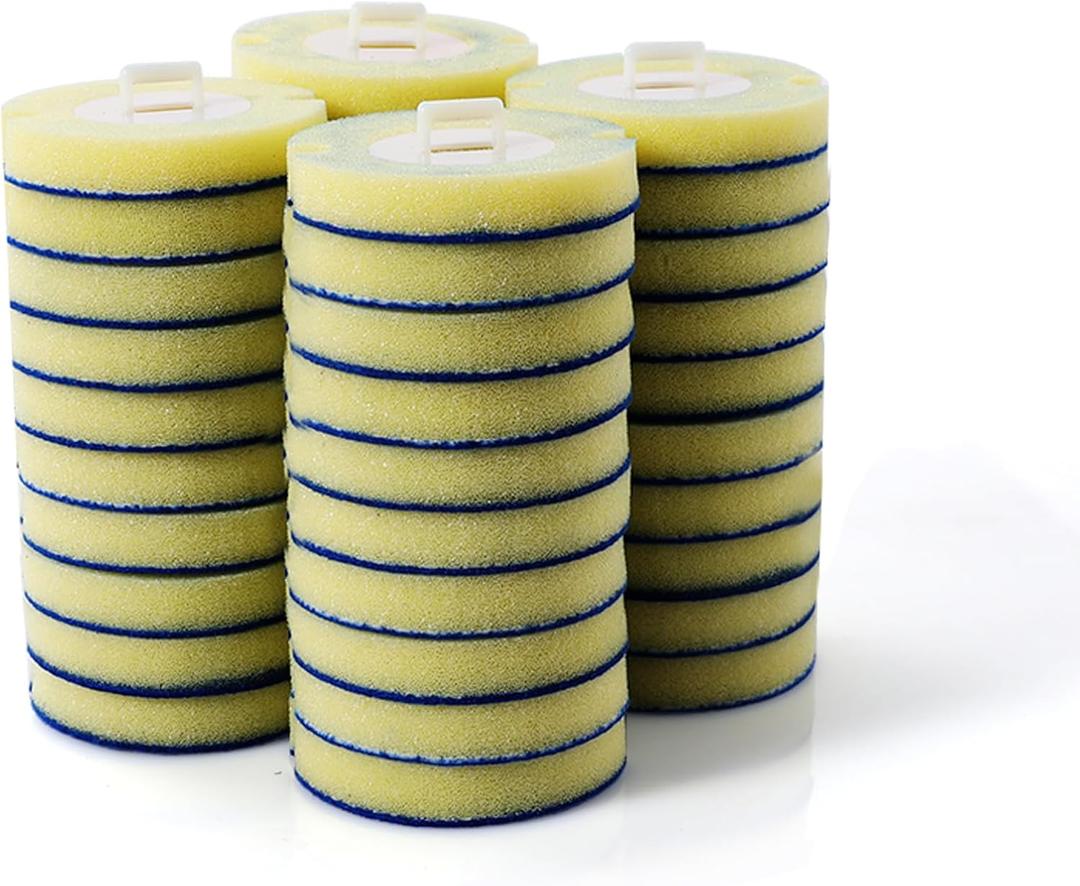 10 Count Eyliden Toilet Bowl Wand Kit Dedicated Pre-Soaked Refills Sponge, Only for Eyliden Disposable Toilet Brush and Holder Set Refills, Quick Change Cleaning Sponges Head (10, Yellow)