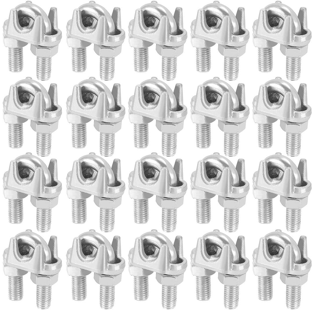 20 PCS 1/2 Inch Wire Rope Clamp, Zinc Plated Wire Rope Clip, M12 Wire Rope Cable Clip Clamp for Rigging Rope, Wire and Cable