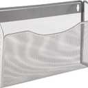 YBM HOME Mesh Wall Mount File Organizer Holder for Home and Office, Single Pocket Hanging File Holder for Folders, Documents, Letters, and Magazines, Silver 1 Pack