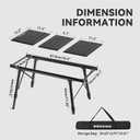 BLACKDOG Folding Camping Table for Outdoor, Portable IGT Table with Detachable 3 Units for Camp, Aluminum Table with Adjustable Height for Picnic Backyards Beach