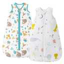Mosebears Sleep Sack Baby Winter Wearable Blanket with 2-Way Zipper,2.5 TOG Cotton Sleep Sack Unisex (2 Pack, 6-12 Months)