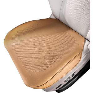 2-Pack Premium Leather Car Seat Covers - Front Bottom Seat Protectors, Waterproof & Easy to Clean, Anti-Slip Universal Fit for Cars, Trucks, SUVs (Cognac)