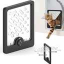 4-Way Locking Cat Door for Thin Materials - Adjustable Pet Door Flap fits Screens, Boxes & Carriers, 8x12 Inch Small Door for Crates, Litter Box Enclosures & DIY Pet Rooms (New Box)