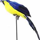 LWINGFLYER Turquoise Blue Artificial Parrot Life Size Foam Feather Parrot Macaw Birds for Decoration Costume Shoulder Ornament Modern Home Garden Party Decor (13.8inch/35cm)