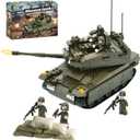 QLT Military Tank Building Blocks Set,Merkava WW2 Armed Tank with 5 Soldier Figures,Toys Gift for Boys 8-12(343 Pcs)