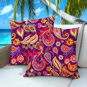Dormirpilow Outdoor Pillows Set of 2, 26''26''Waterproof Throw Pillow for Patio Furniture, Feathers and Down Filled Outside Decorative Pillows Inserts for Garden, Porch Swing, Couch and Sofa (Paisley Floral)