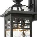 Outdoor Wall Light Exterior Waterproof Wall Sconce Light 22 Inch Height Black Porch Light with Water Ripple Glass E26 Socket