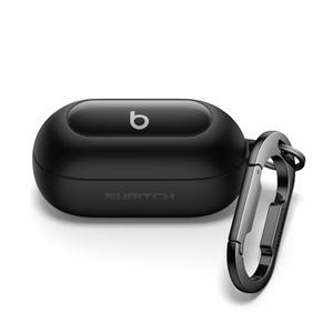 SURITCH Cases for Beats Solo Buds 2024 Case Cover, Magnetic Protective Covers for Beats Solo Buds Wireless Earbuds, Rugged Bumper Case with Magnetic Lok & Carabiner & Keyring & Cleaning Kit, Black