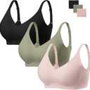 habibee Bra for Women No Underwire Comfort Seamless Bras Push Up Wireless Bras Full Coverage Bralettes, Bra Extender (L)