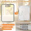 Glass Cutting Board for Kitchen, 2Pcs Tempered Glass Chopping Board with Non-Slip Edges, Dishwasher Safe Clear Cutting Board Set for Countertop, Heat & Shatter Resistant, Gray 15"11" & 13"9"