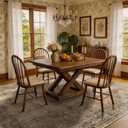 LIANLAM 5x7 Washable Area Rug, Vintage Boho Traditional Pattern, Non-Slip Stain Resistant Rug for Living Room Bedroom (5x7,Brown/Boho)