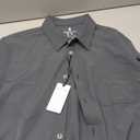 Gray Cotton Shirt Men Long Sleeve Dress Shirts Casual Slim Fit Chest Pocket Button Down Shirt, Gray, Size M