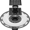 4 Inch Shower Drain Compatible with Schluter Kerdi System, Bonding Drain with PVC Bonding Flange for Schluter Shower Kit, Diamond Pattern Grate (Black)