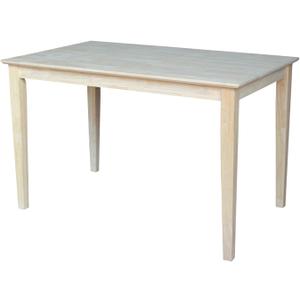 International Concepts Table Top Solid with Wood Standard Height Shaker Legs, 30 by 48-Inch, Unfinished (Brown)