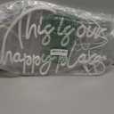 NOSUN This is Our Happy Place Neon Sign Happy Place Neon Signs for Wall Decor Dimmable Warm White LED Signs for Bedroom Classroom Man Cave Home Bar Birthday Party Game Zone Decor Neon Classroom Sign