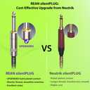 Silent Guitar Cable 10 ft, Neutrik REAN silentPLUG, Hot-Swapping Guitars Without Pop, Kevlar-Reinforced Auto Mute 20 AWG 99.99% OFC 1/4 Instrument Cable, Nylon Braided Amp Cord