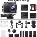 Action Camera 4K 60FPS with Touch Screen 20MP Waterproof Camera Underwater 131FT with EIS for Snorkeling Helmet Bike 170 Wide Angle Remote WiFi 5XZoom