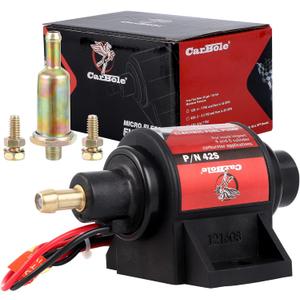 CarBole Gasoline Electric Fuel Pump Universal 5/16 Inch Inlet and Outlet Inline 12V 1-2A 28GPH 2-3.5P.S.I. Operating Fuel Pressure