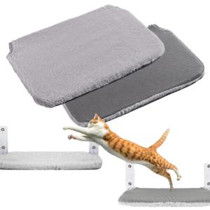 2PCS Replacement Cover for Cat Window Perch, M Size Cordless Cat Window Hammock Bed Accessories, Reversible Breathable/Warm Seat Cover for Inside (Grey, 20.4" L x 11.8" W)