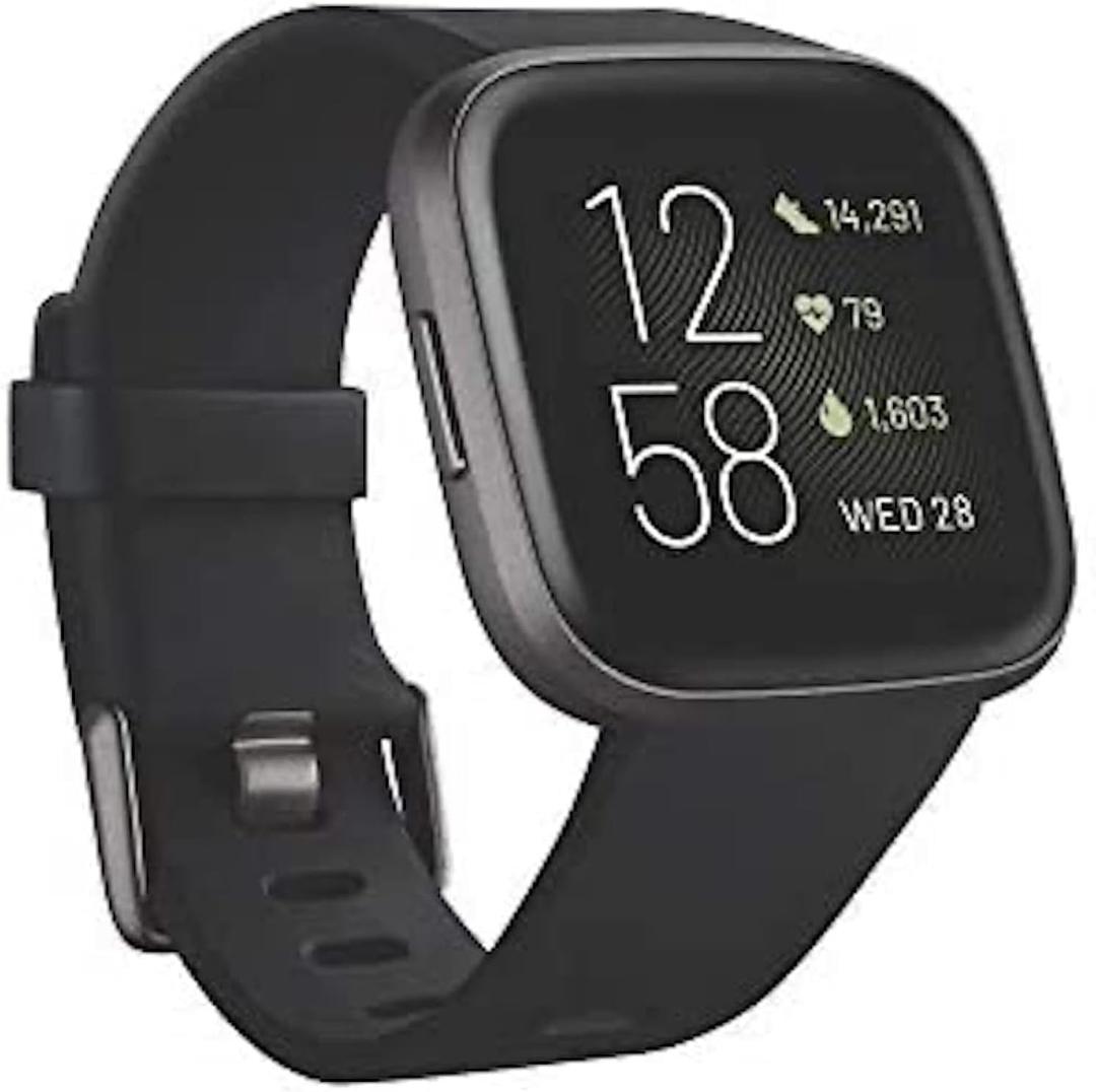 Fitbit Versa 2 Health and Fitness Smartwatch with Heart Rate, Music, Alexa Built-In, Sleep and Swim Tracking, Black/Carbon, One Size (S and L Bands Included) Fitbit Versa 2 Health and Fitness Smartwatch with Heart Rate, Music, Alexa Built-In, Sleep and Swim Tracking, Black/Carbon, One Size (S and L Bands Included)