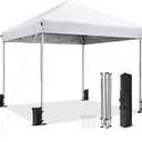 10x10 Pop Up Canopy Tent with One-Push Center Lock,White