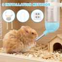 Hamster Water Bottle with Magnetic Holder, Secure & No Drip, Adjustable Height, Fits Glass/Acrylic/Metal Wire Cages, for Hamster, Guinea Pig, Hedgehogs and Other Small Pets(Clear)