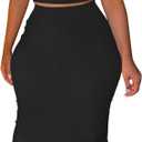 MOEENCN Sexy Bodycon Tank Dress for Women Summer Sleeveless Ribbed V Neck Basic Club Maxi Dresses, Black, Small