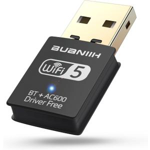 WiFi Adapter for Desktop PC,USB WiFi Adapter,Bluetooth&WiFi 2-in-1,600Mbps 2.4/5.8Ghz Dual Band Wireless Network,Plug and Play, for PC/Laptop/Desktop,Support Win7/8/8.1/10/11
