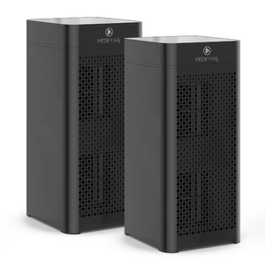Medify MA-40 Air Purifier with True HEPA H13 Filter | 1,793 ft² Coverage in 1hr for Smoke, Wildfires, Odors, Pollen, Pets | Removal to 0.1 Microns | Black, 2 -Pack