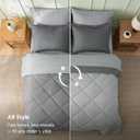 Bedsure Twin XL Comforter Set Reversible Bed Set 5 Pcs Grey/Light Grey
