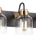 PRESDE Black Vintage Bathroom Vanity Light Fixtures Over Mirror Bath 3-Light Vanity Glass Globe Lighting
