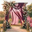 Wedding Arch Draping Fabric 29" x 19Ft Sheer Drapes for Backdrop Wedding Ceremony Reception Ceiling Decor Curtain Baby Bridal Shower Decoration (Burgundy, 1 Panel)