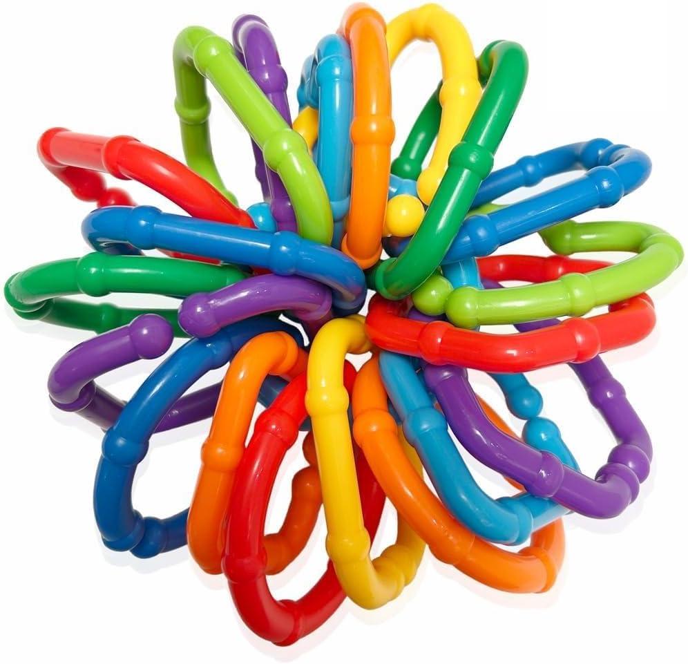 50PCS Baby Rings Toy Links Plastic Babies Teething Ring Attach Baby Toys to Strollers or Carrier Seat or Baby Bouncers for Infants