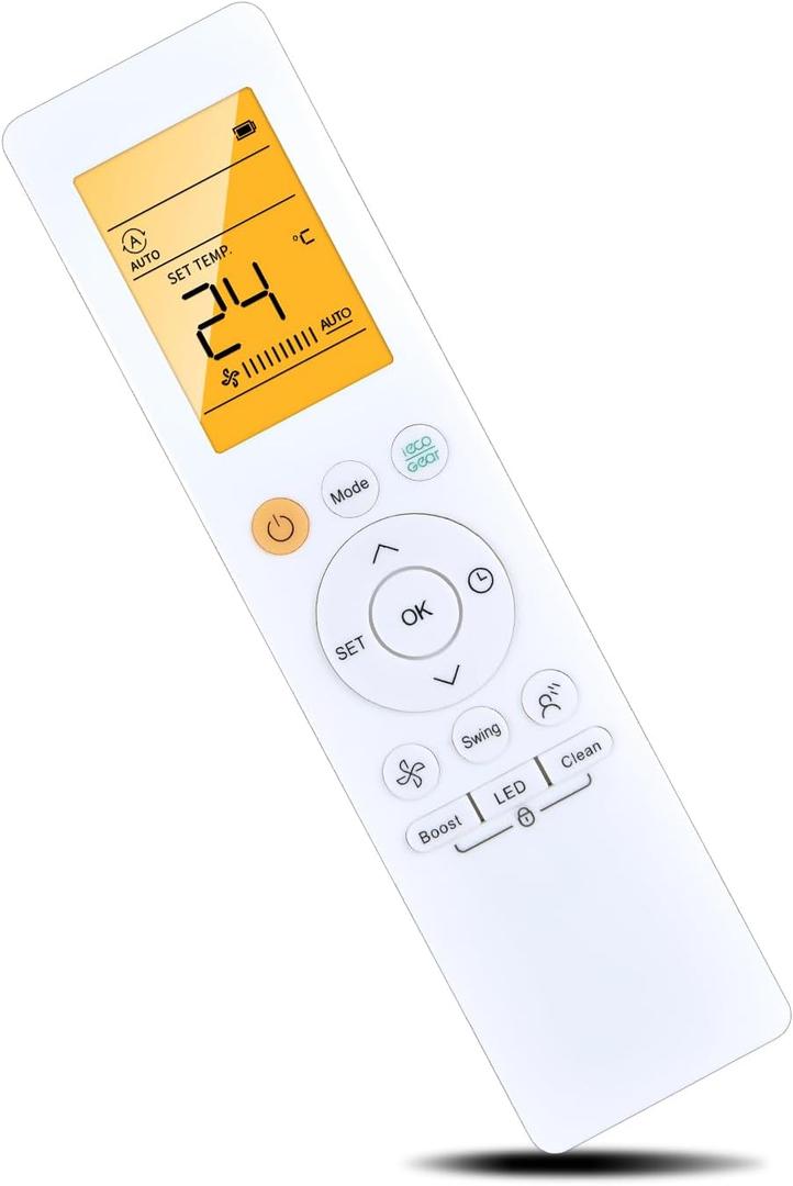 RG10A-BGEF Replacement Remote Control Compatible with Midea/Carrier/System Air Conditioner RG10A-BGEF RG10A/BGEF RG10A1(E2S)/BGEF RG10A(B2S)/BGEF RG10A5(B1)/BGCEFU1 RG10A(E2S)/BGEFU1with Backlit