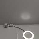 Suction Cup LED Vanity Lights for Mirror, Flexible Gooseneck Stick on Selfie Ring Light for Makeup Vanity Table & Bathroom Mirror, 3 Color Modes & 10 Brightness, Plug in, Silver (17"L x 4.7"W)