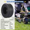 GICOOL (2 Pack) 11x4.00-5 Tubeless Zero Turn Mower Tires, Riding Lawnmower Smooth Tread, 4 Ply