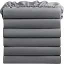 FreshCulture Twin Fitted Sheets, Bulk Pack of 6, Deep Pocket, Soft Microfiber Bottom Sheets for Home, Salons, Hotels, Twin Size Fitted Sheets Only (Dark Grey)