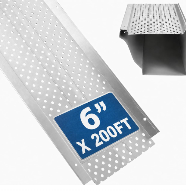 Elecoman Gutter Guard,6" Aluminum Leaf Filter Gutter Cover,50 PCS Total Length 200FT,Raptor Gutter Guards,Easy DIY Leaf Guards for Gutters Fits Any Roof or Gutter Type