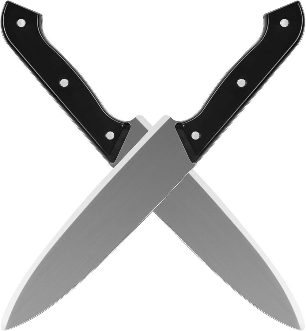 2Pcs Halloween Knife Prop, Butcher Kills Fake Knife for Costume, Plastic Classic Horror Accessory for Movie